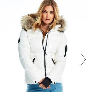 SAM. Blake Jacket in White with Fur Collar